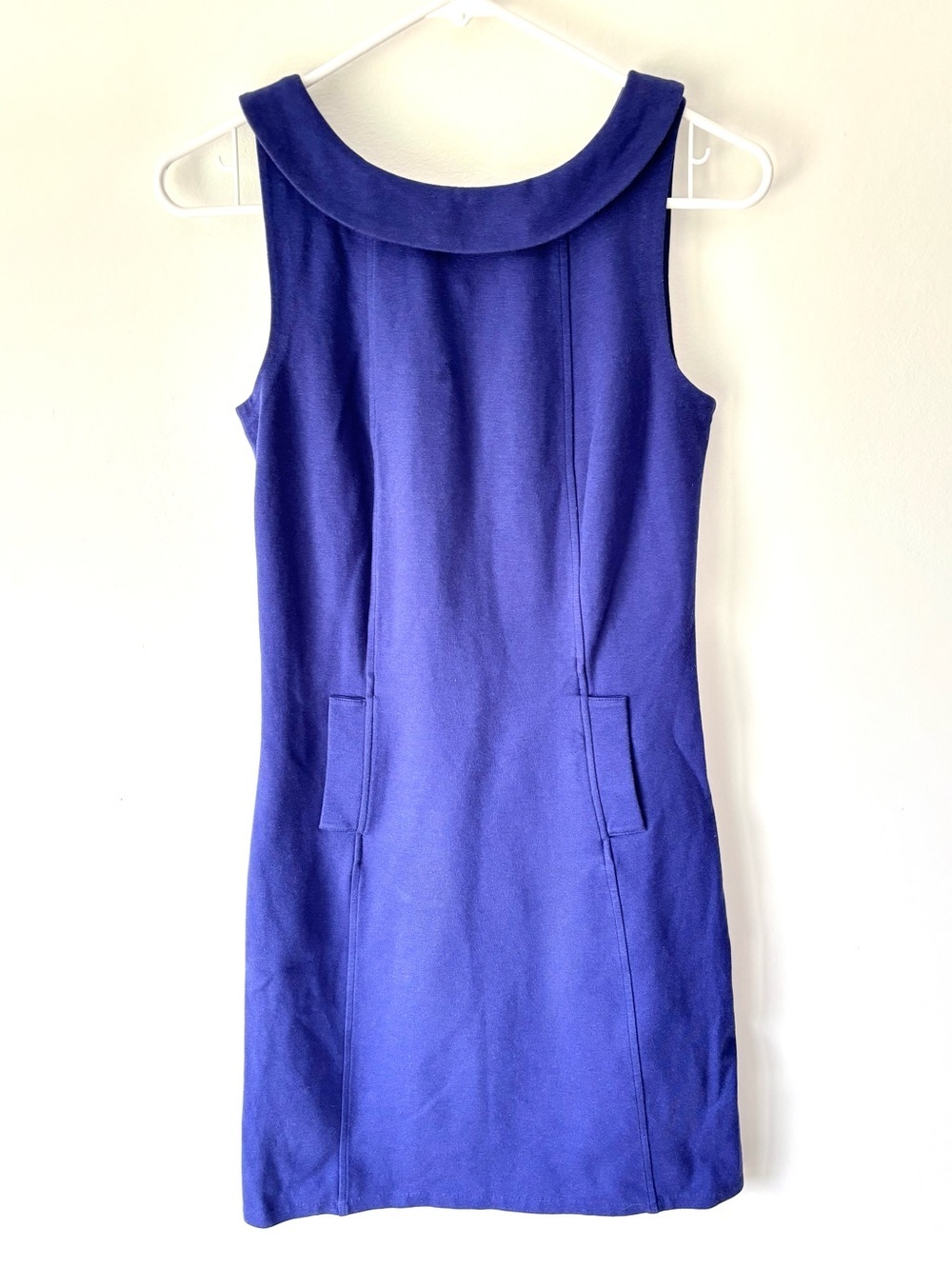 Boden Royal Blue Peter Pan Collared Sheath Mini Dress Preppy Sleeveless